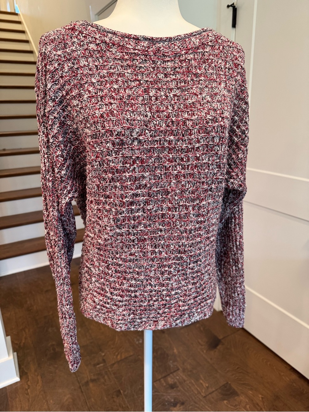 Abercrombie & Fitch Marled Knit Sweater in Burgundy and Gray